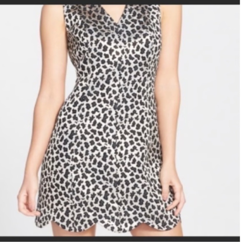 CeCe by cynthia steffe dress Shift Cocktail Animal Print Metallic size 6 NWT